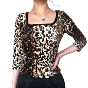 LUCCA U.S.A Vintage Leopard-Print Top